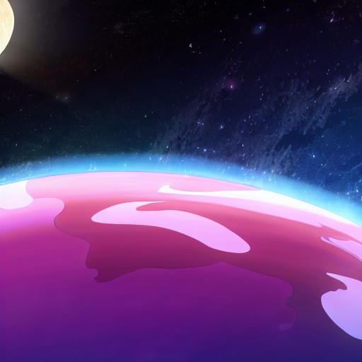 a scene of a planet in space with stars in the background , dwspop space